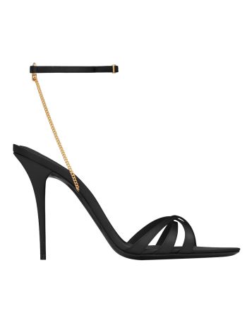 Saint Laurent Women's Melody Sandals In Crepe Satin Black